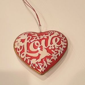FESTIVE HAND PAINTED ALSACE HEART ORNAMENT NEW